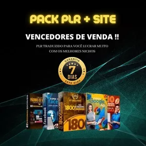 Imagem de capa para o Ebook Pack com várias PLR + Site