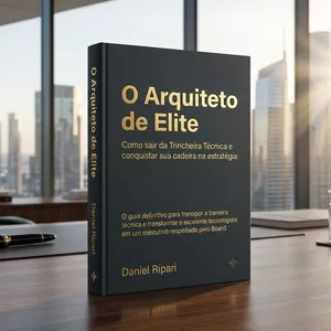 Imagem de capa para o Ebook O Arquiteto de Elite: Como sair da Trincheira Técnica e conquistar sua cadeira na estratégia