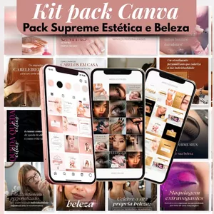 Imagem de capa para o Curso online Kit pack Canva Supreme Estética e Beleza  