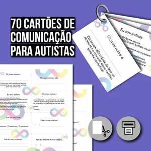 Imagem de capa para o Ebook 70 CARTÕES DE COMUNICAÇÃO PARA AUTISTAS - ADULTOS - Autismo, mutismo seletivo, não verbal