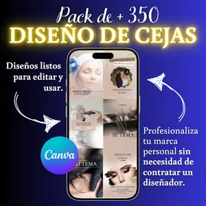 Imagen de portada para Ebook Pack de Oro: +350 Plantillas Editables para Diseñadoras de Cejas