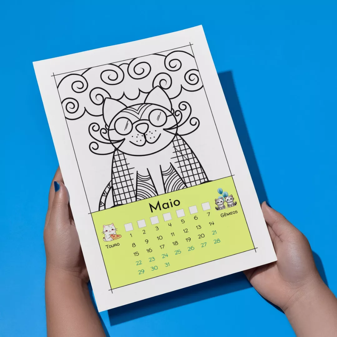 calendário maio miau