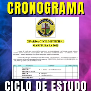 Imagem de capa para o Curso online CRONOGRAMA - GUARDA CIVIL MUNICIPAL - MARITUBA PA 2025