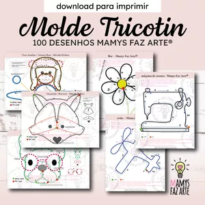 Imagem de capa para o Curso online Pacote 100 Moldes Desenhos para Tricotin