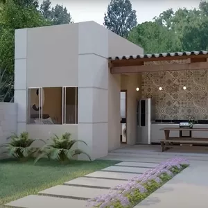 Imagem de capa para o Ebook 190 | Edícula simples | COM UM QUARTO | Bela área de lazer