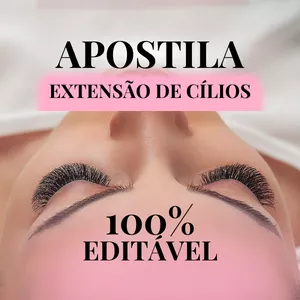 Imagem de capa para o Ebook APOSTILA DE EXTENSÃO DE CÍLIOS 100% EDITÁVEL 
