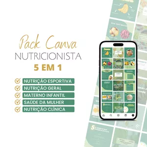 Imagem de capa para o Curso online Pack Canva para Nutricionista 5 em 1