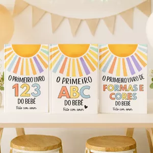 Imagem de capa para o Ebook O Primeiro Livro do Bebê – Super Pack 3 em 1 (ABC + 123 + Formas e Cores)