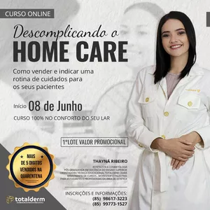 Imagem de capa para o Curso online Descomplicando o Home Care  - Como vender e indicar uma rotina de cuidados para seu cliente.