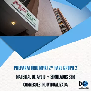 Imagem de capa para o Curso online Preparatório MPRJ 2° Fase - Grupo 2 - Simulados SEM Correção
