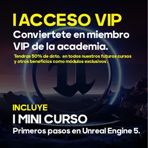 Imagen de portada para Curso online Acceso VIP a la Academia + Mini Curso: Primeros Pasos en Unreal Engine 5