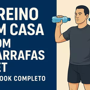 Imagem de capa para o Ebook Treino em Casa com Garrafas PET — E-book Completo e Profissional
