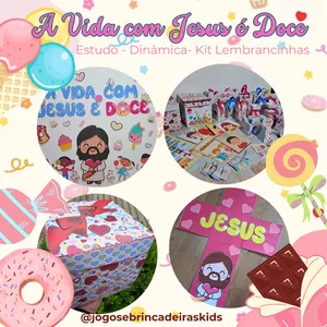 Imagem de capa para o Ebook A Vida com Jesus é Doce - Kit  Digital Estudo e Lembrancinhas para MI
