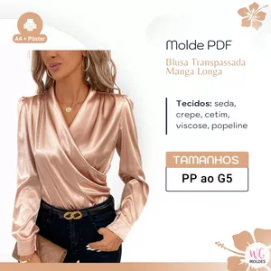 Imagem de capa para o Ebook MOLDE BLUSA TRANSPASSADA MANGA LONGA