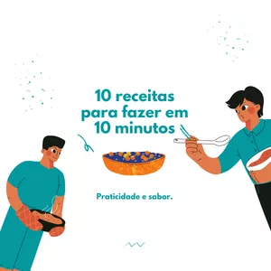 Imagem de capa para o Ebook Receitas para fazer em menos de 10 minutos