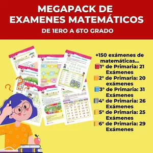 Imagen de portada para Curso online MegaPack de Exámenes Matemáticos para Niños de Primaria