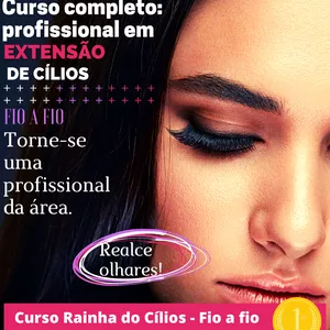 Imagem de capa para o Curso online Curso Design de cílios - Rainha dos Cílios - Fio a Fio