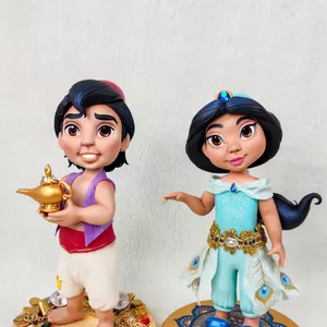 Imagem de capa para o Curso online Curso de Biscuit Jasmine e Aladdin - Magia e Realeza