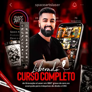 Imagem de capa para o Curso online Curso Completo - Gravação a Laser 360 Graus - Diodo 10W (Acesso por 1 ano)