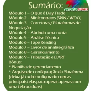 Imagem de capa para o Serviço online Curso do Zero ao Day Trader - Action Sinais
