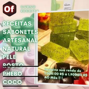 Imagem de capa para o Ebook Curso Receitas de Sabonetes Artesanal / Natural