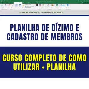 Imagem de capa para o Curso online Planilha Cadastro de Membros e Controle de Dízimos