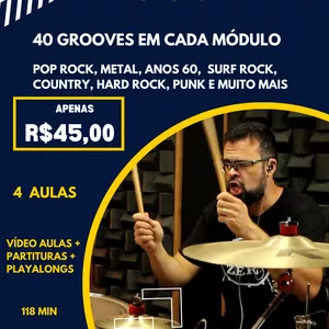 Imagem de capa para o Curso online 33 - 80 Grooves de Rock (módulo 1)