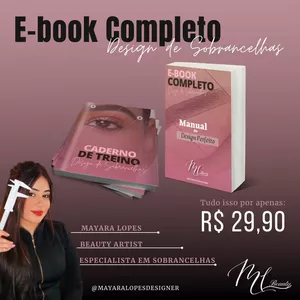 Imagem de capa para o Ebook E-BOOK Completo Design de Sobrancelhas - Manual do Design Perfeito