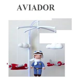 Imagem de capa para o Ebook Receita em PDF - Crochê Aviador Amigurumi