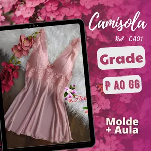 Imagem de capa para o Curso online Molde Camisola Ref. CA01 + Aula (Grade P ao GG)