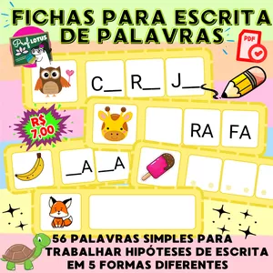 Imagem de capa para o Ebook FICHAS PARA ESCRITA DE PALAVRAS