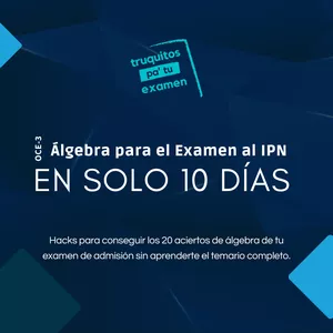 Imagen de portada para Curso online OCE-3: Álgebra para el Examen al IPN
