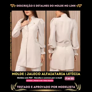 Imagem de capa para o Curso online ✨[Molde em PDF] - Jaleco Alfaiataria Letícia. ID 3704109✨