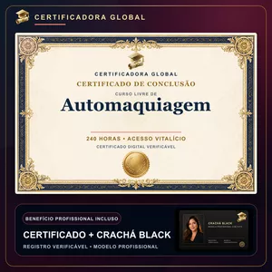 Curso 🔥 BOLSA 100% [APLICADA] - [MATRÍCULA] CURSO DE FORMAÇÃO EM AUTOMAQUIAGEM - ACESSO VITALÍCIO - CRACHÁ BLACK + REGISTRO - CASHBACK R$ 25 - BÔNUS APOSTILA EXTRA - CG