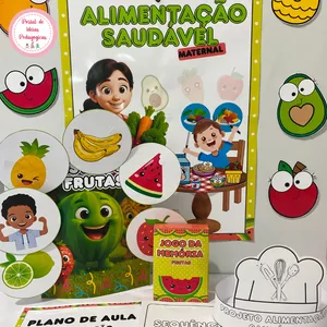 Imagem de capa para o Ebook Projeto Alimentação Saudável – Especial para o Maternal 🍇🍎🍓