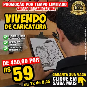 Imagem principal do produto Vivendo de Caricatura (Curso de Caricatura) 
