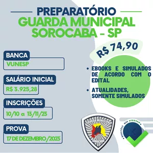 Imagem de capa para o Ebook Preparatório GCM Sorocaba/SP