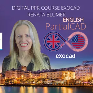 Imagem de capa para o Curso online DIGITAL PPR COURSE EXOCAD RENATA BLUMER - PARTIALCAD IN ENGLISH