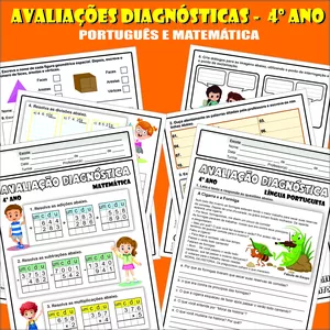 Avaliações Diagnósticas de Português e Matemática (4º ano) - Professora ...