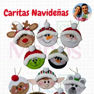 Imagen de portada para Curso online Moldes PDF 10 Caritas Navideñas en Cartón y Fieltro, Fáciles con Arte en Tus Manos