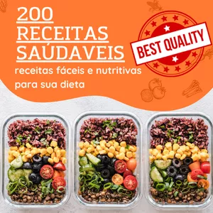 Imagem de capa para o Ebook 200 receitas saudaveis para dieta