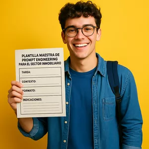 Imagen de portada para Ebook Plantilla Maestra de Prompt Engineering para el Sector Inmobiliario. 