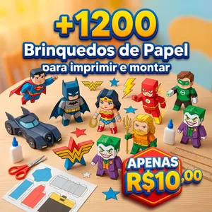 Imagem de capa para o Ebook +1.200 Brinquedos de Papel para Imprimir