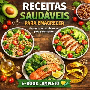 Imagem de capa para o Ebook Receitas saudáveis para emagrecer.