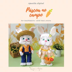 Imagem de capa para o Ebook PÁSCOA NO CAMPO - APOSTILA - Molde para artesanato em Feltro