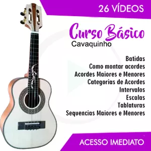 Imagem de capa para o Curso online Curso Básico Cavaquinho Iniciantes (26 VÍDEOS)
