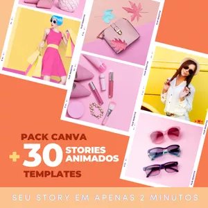 Imagem de capa para o Ebook PACK CANVA STORIES EM 2 MINUTOS