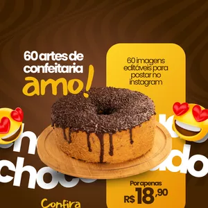 Imagem de capa para o Ebook 60 ARTES DE CONFEITARIA EDITÁVEIS