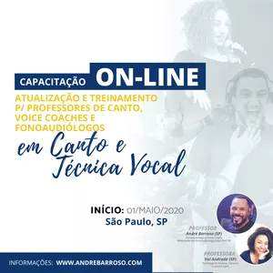 Imagem de capa para o Curso online CAPACITAÇÃO, ATUALIZAÇÃO E TREINAMENTO DE PROFESSORES DE CANTO, FONOAUDIÓLOGOS E VOICE COACHES EM CANTO E TÉCNICA VOCAL