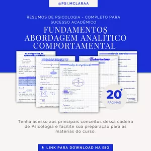 Imagem de capa para o Curso online Fundamentos Abordagem Analítico Comportamental – Resumo da Maria Clara 